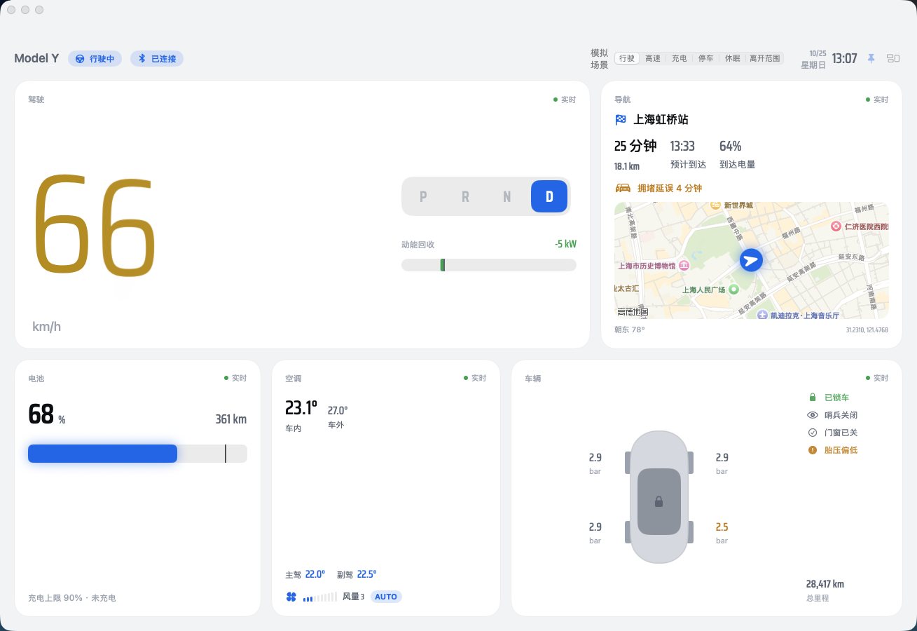TeslaDash 仪表盘模式